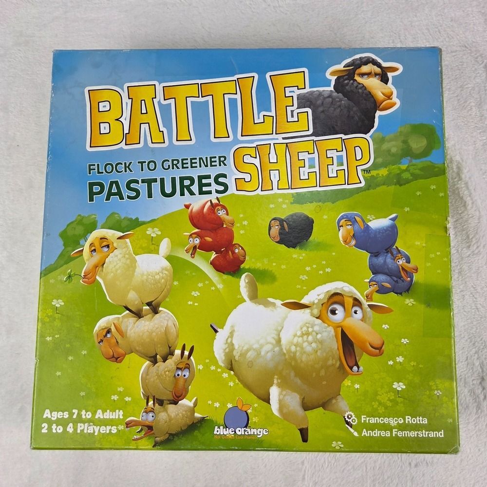 Battle Sheep Board Game Blue Orange Strategy Game Missing 1 Orange Sheep Chip